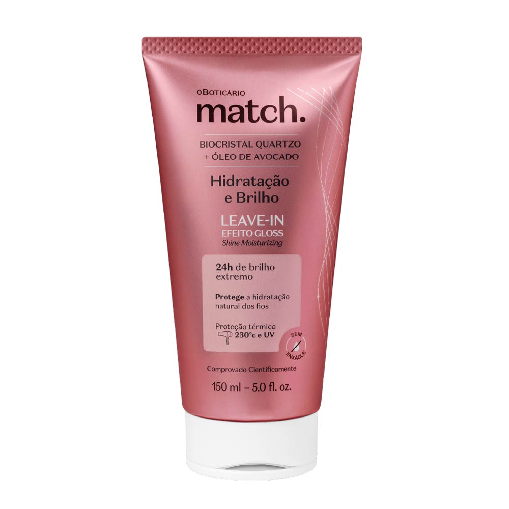 Leave-In Efeito Gloss Match Hidratação e Brilho, 150ml