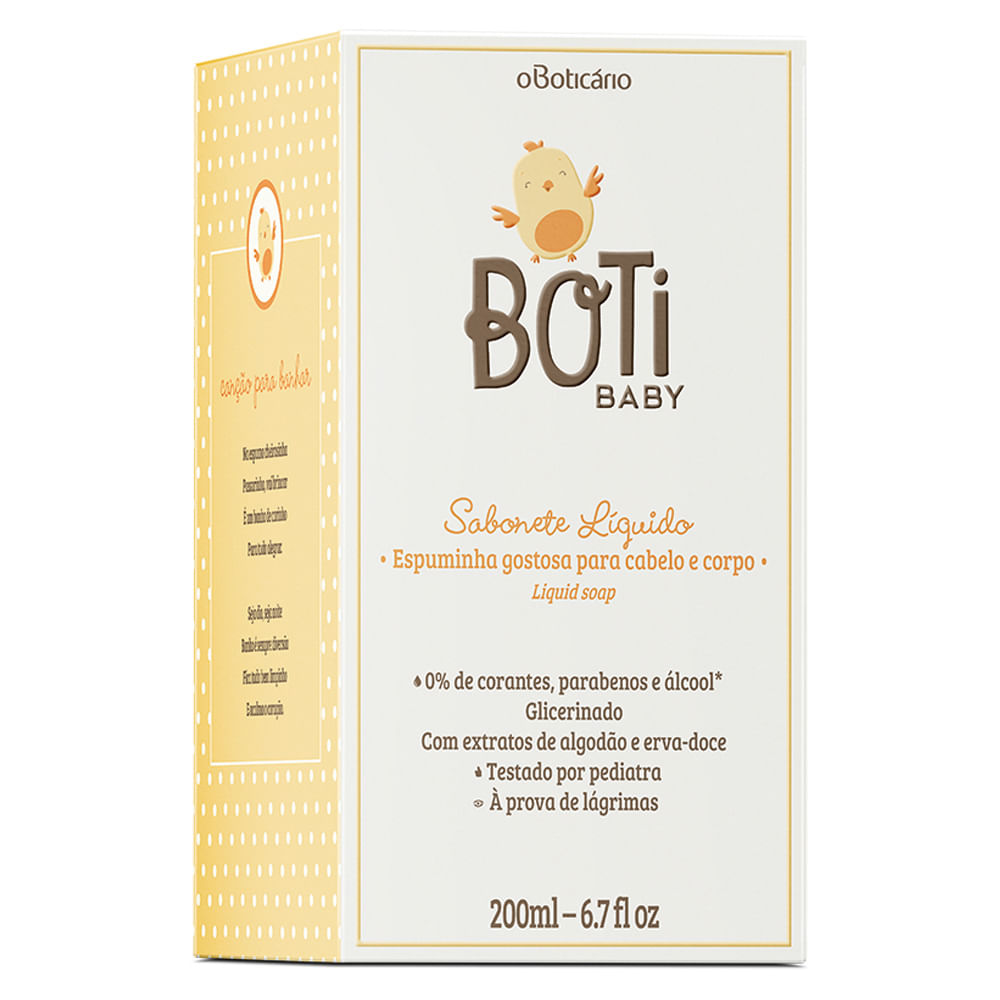 Sabonete Líquido Cabelo e Corpo Boti Baby,  200ml