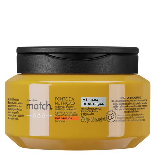 Máscara Capilar Fios Grossos Match Fonte de Nutrição, 250g