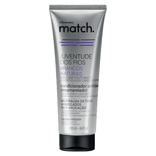 Condicionador Anti-Idade desamarelador Brancos Naturais Match Juventude dos Fios, 250ml