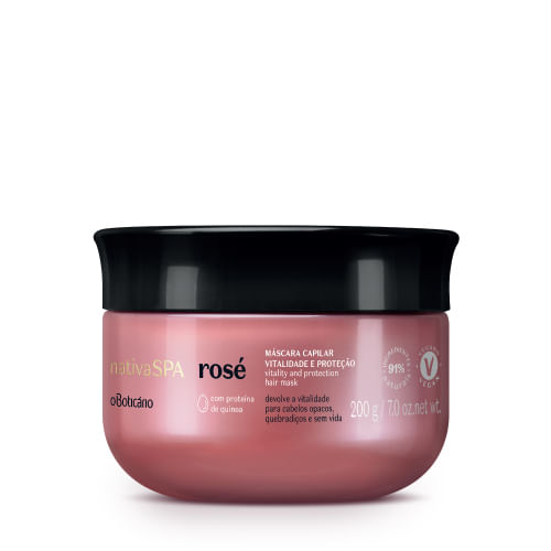 Máscara Vitalidade e Proteção Nativa Spa Rosé, 200g