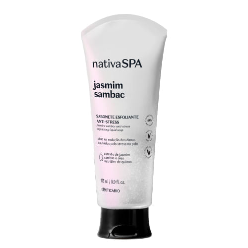 Sabonete Líquido Esfoliante Nativa Spa Jasmim Sambac, 175ml