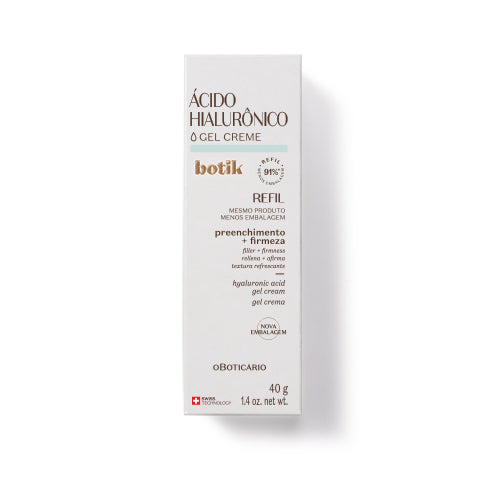 Refil Gel Creme Facial Ácido Hialurónico Botik, 40g