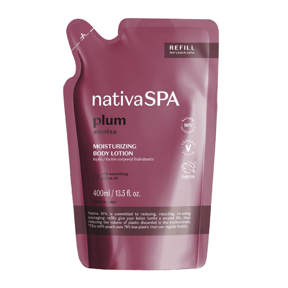 Refil Loção Hidratante Corporal Nativa Spa Ameixa, 400ml