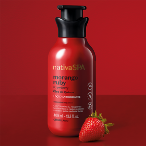 Loção Corporal Hidratante Nativa Spa Morango Ruby, 400ml